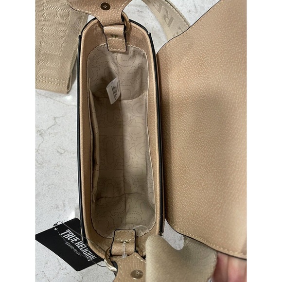TRUE RELIGION $98 MSRP Crossbody Shoulder Bag Handbag Purse Tan Gold Hardware - Picture 5 of 10